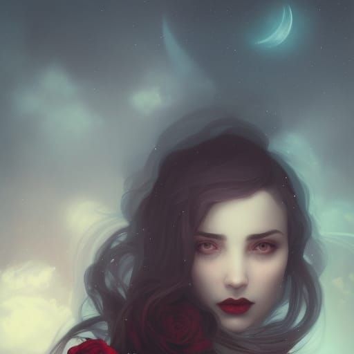 Eerie Gothic Portrait of Sad Woman in Victorian Era