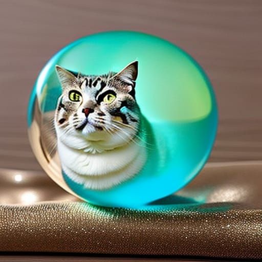 Cat Encased in a Translucent Pearl