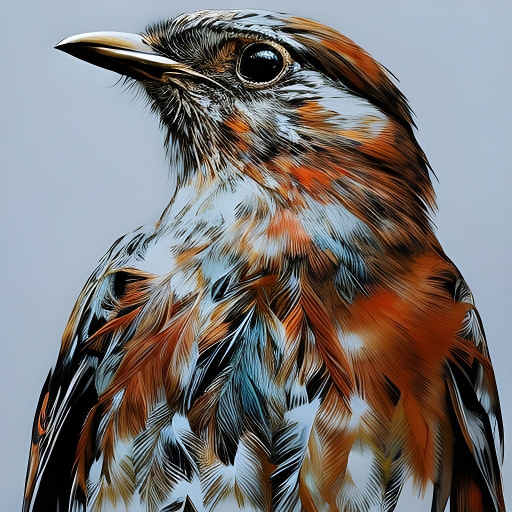 Hyperrealistic Inkblot Robin Portrait