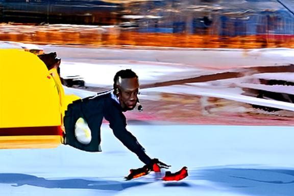 Usain Bolt Ice Skating