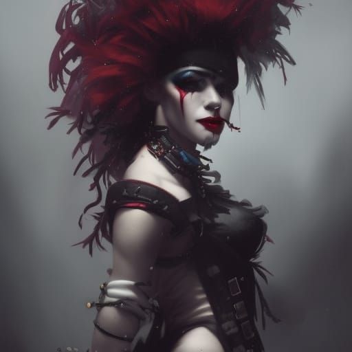 Punk Jester in Dark Fantasy Style