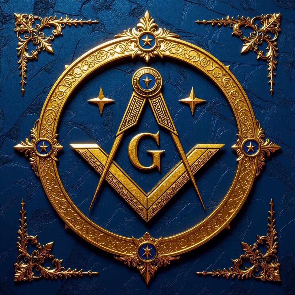Scottish Rite Masonic Symbols Collage in Matte Painting Styl...