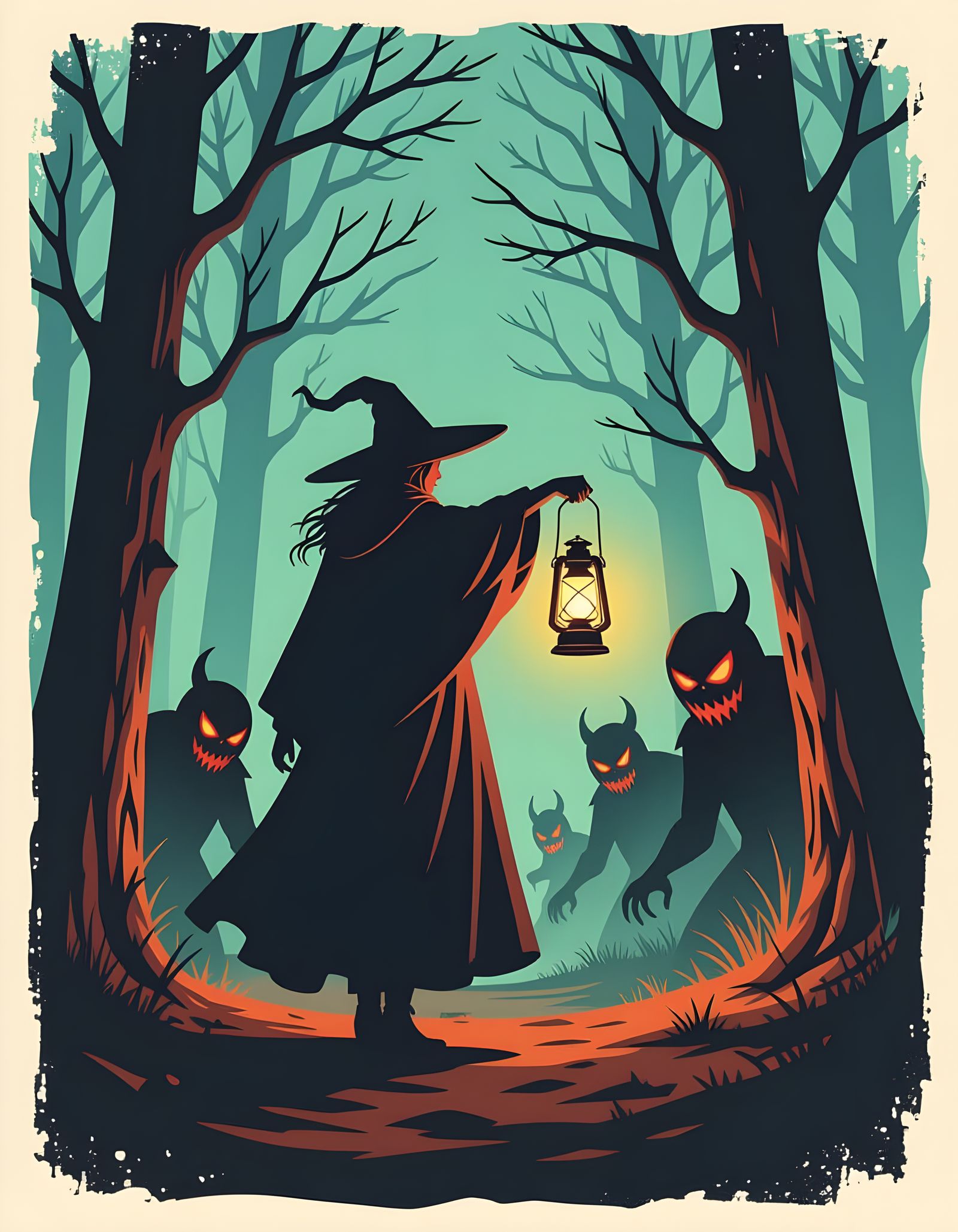 Person Flees Shadow Enemies With Glowing Lantern