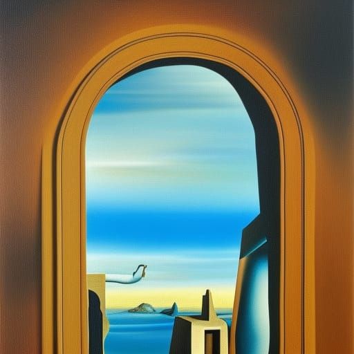 Surreal Melting Landscape in Salvador Dali Style