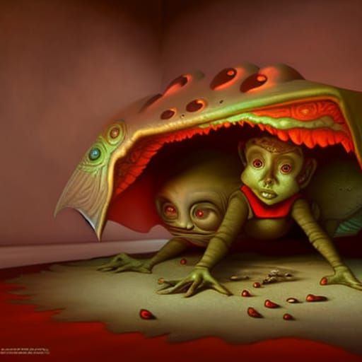 Monster Under Bed in 3D Digital Art Style