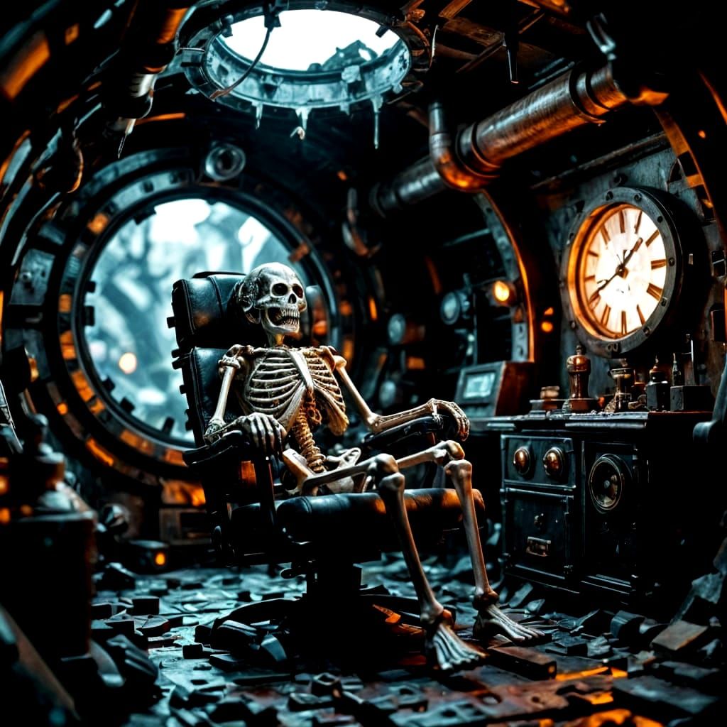 Wrecked Steampunk Rocket Ship Interior in Unreal Engine
