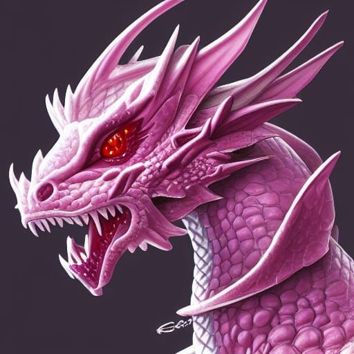 Cherry Blossom Dragon Portrait in Fairycore Style