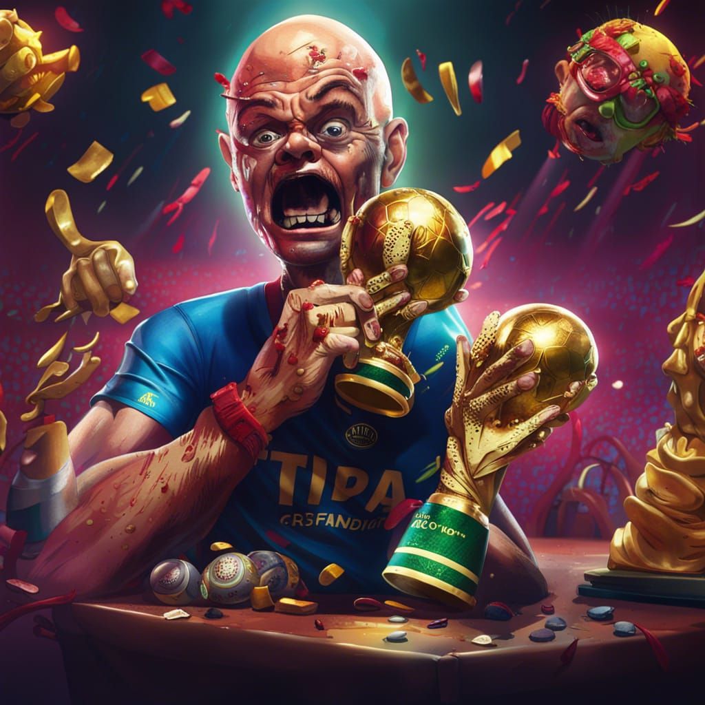Infantino as Zombie: Digital Art of FIFA World Cup