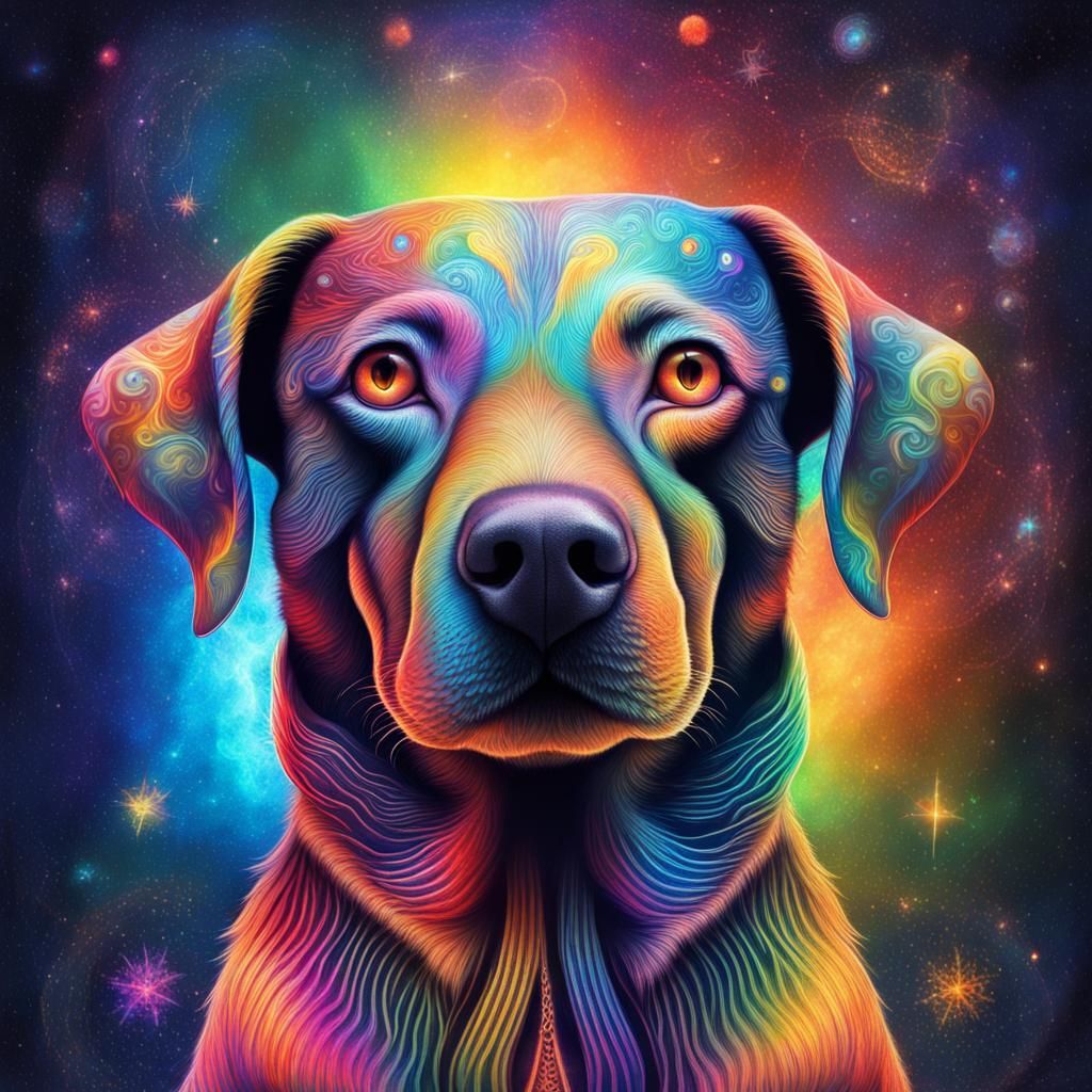 Rainbow Dog in Holographic Cosmic Style