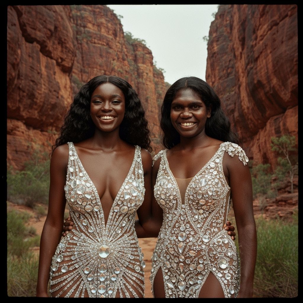 Avant-Garde Crystal Gowns in Dramatic Australian Landscape