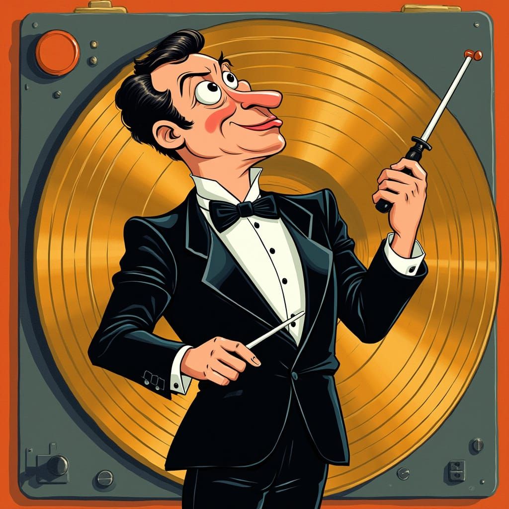Whimsical Conductor in Vintage Jazz Style