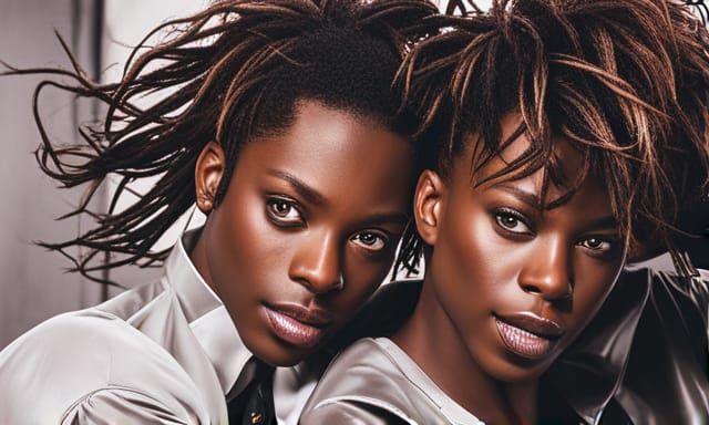 Elegant Portrait in Alphonse Mucha Style