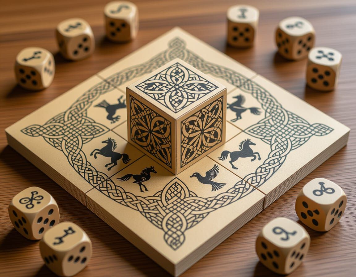 Fifth Dimensional Board Game with Celtic Knots