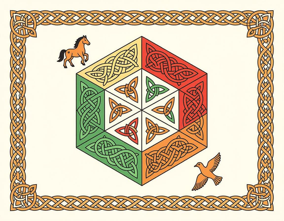 Celtic Board Game Design with 5D Polyhedron
