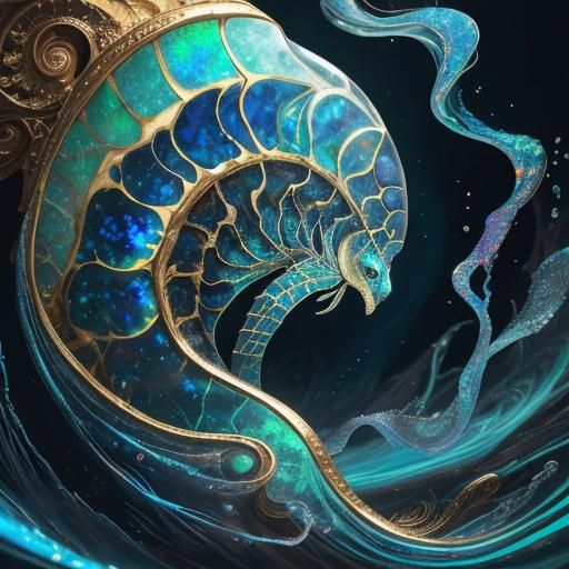 Opalized Ammonite Fossil in Fantasy Concept Art