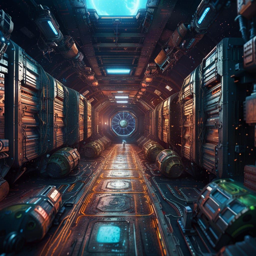 Matrix Container Spacecraft in Hyperrealistic Concept Art