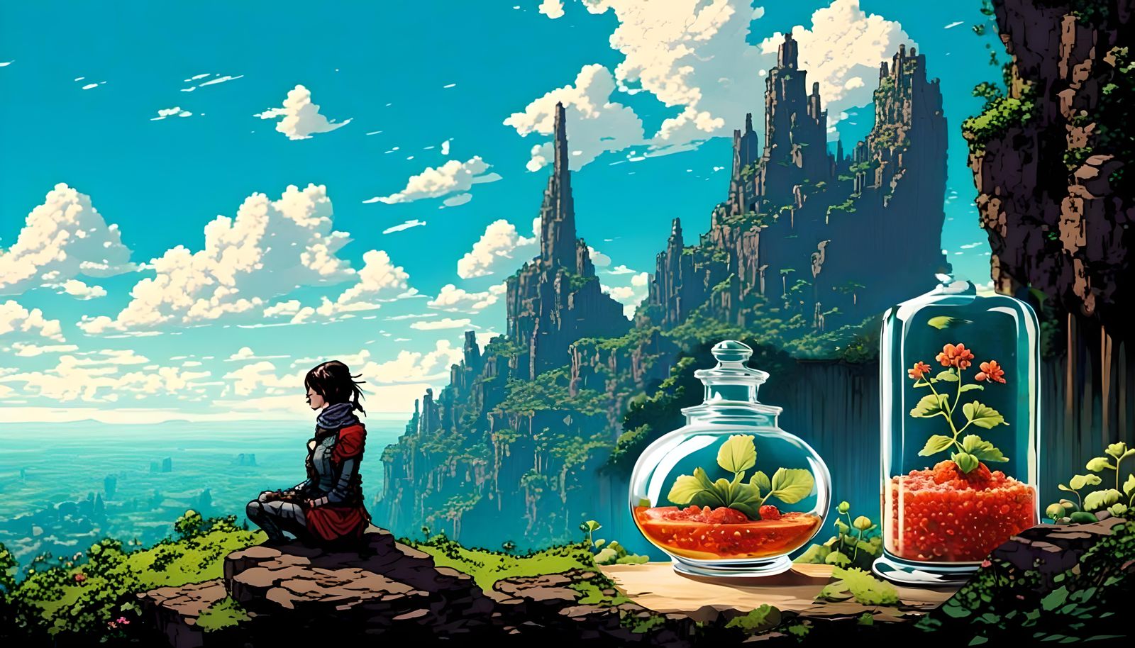 Surreal Apothecary in Pixel Art Style