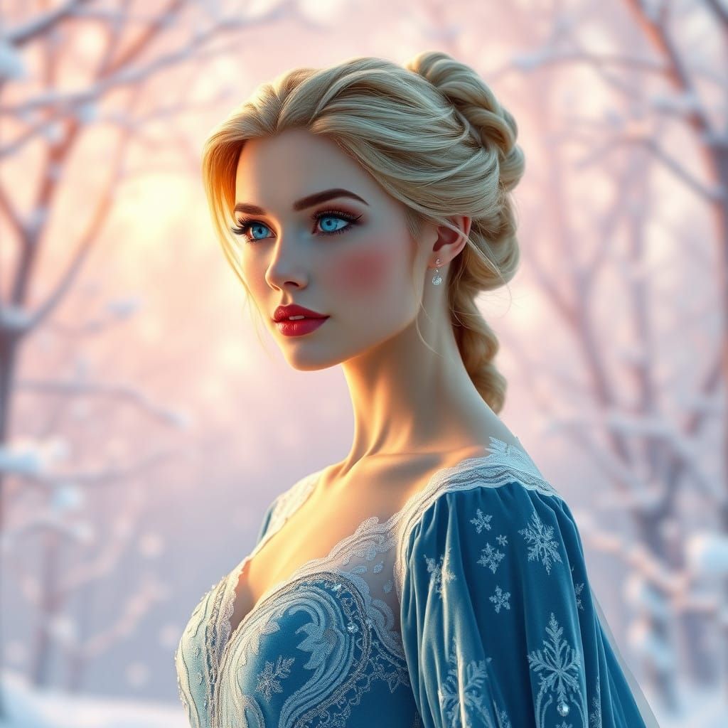 Serene Princess in Winter Wonderland