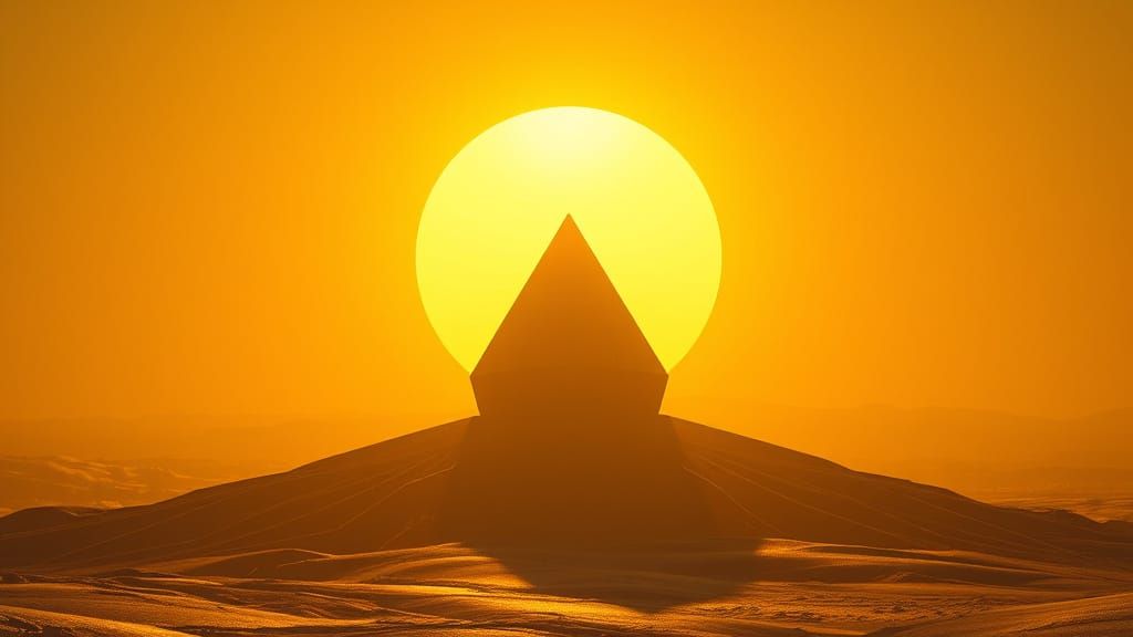 Alien Artifact on Golden Planet Cinematic Film Still