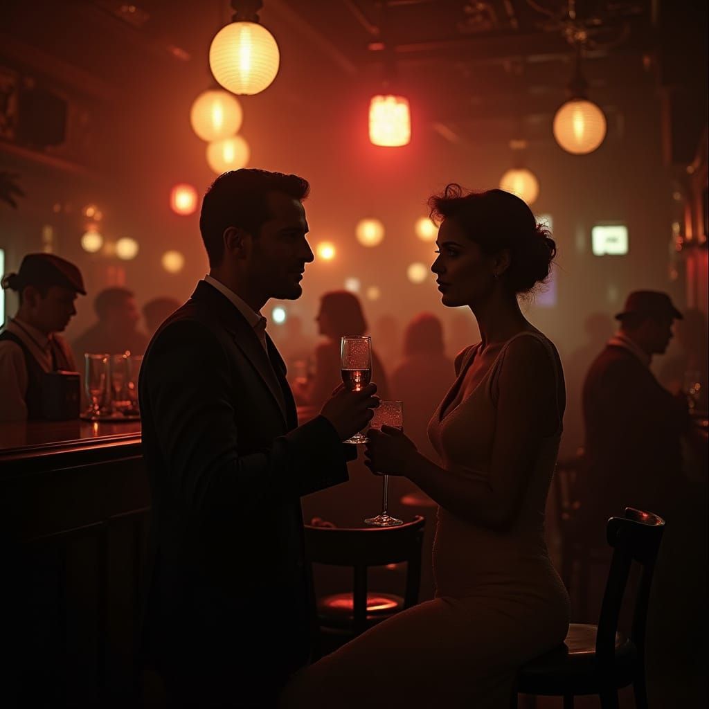 1920s Nightclub Scene in Dim Lighting