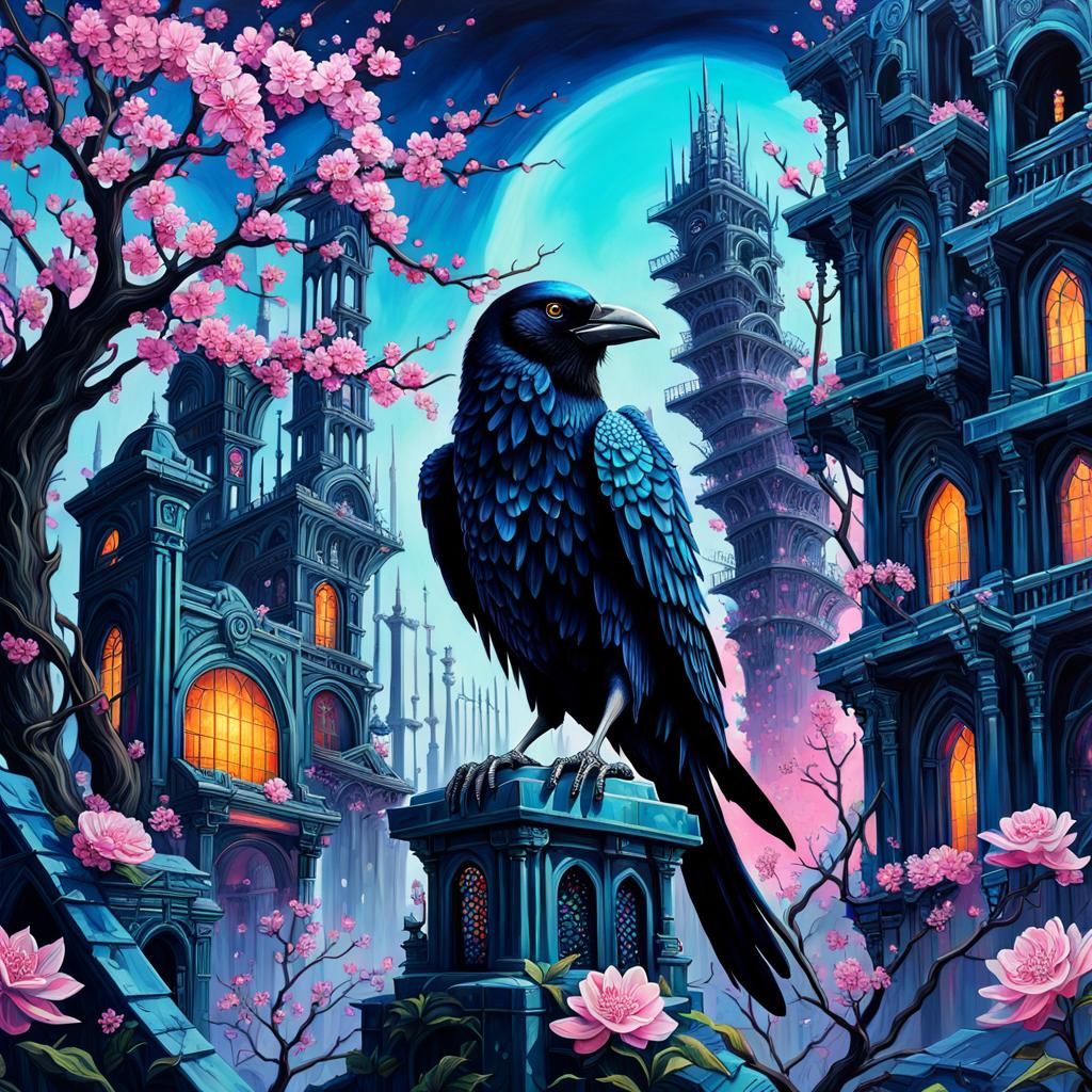 Mermaidpunk Raven in Arcology City Ruins