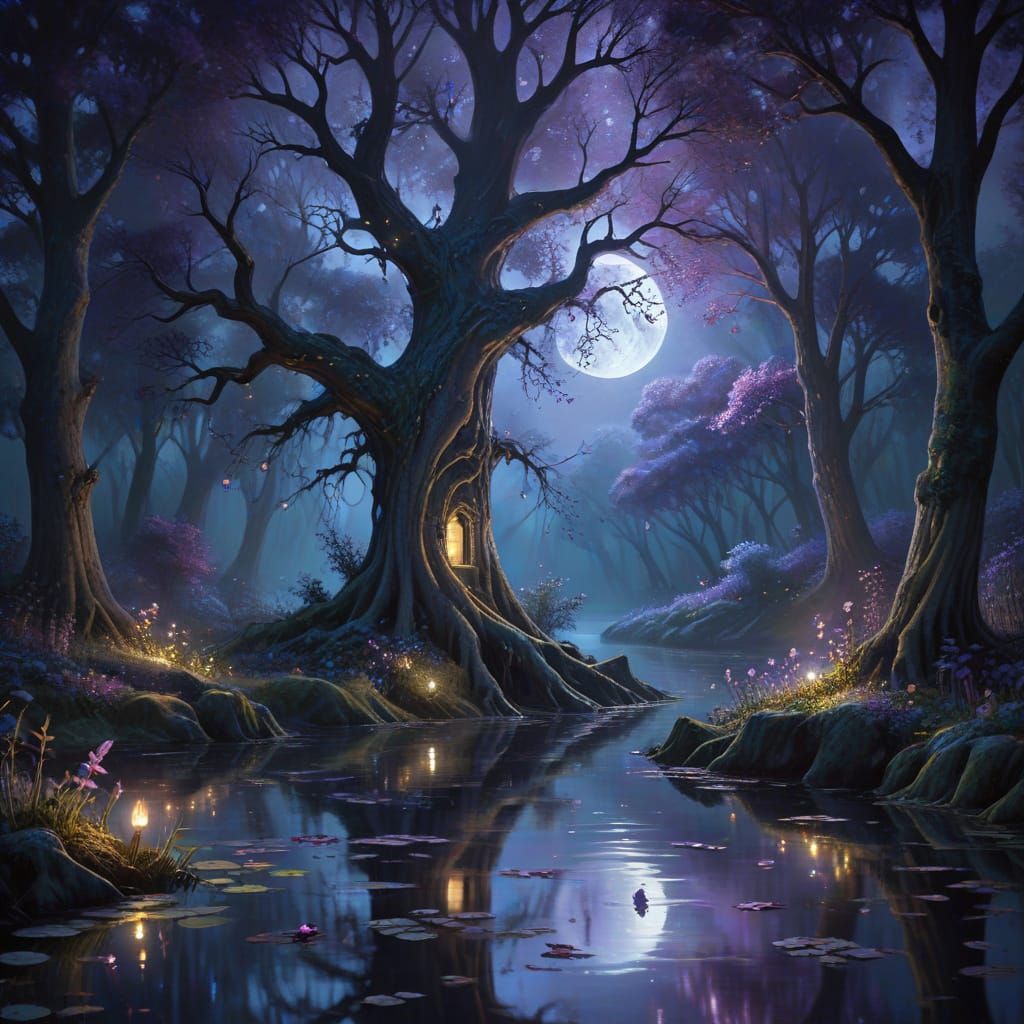 Tranquil Night in the Forest