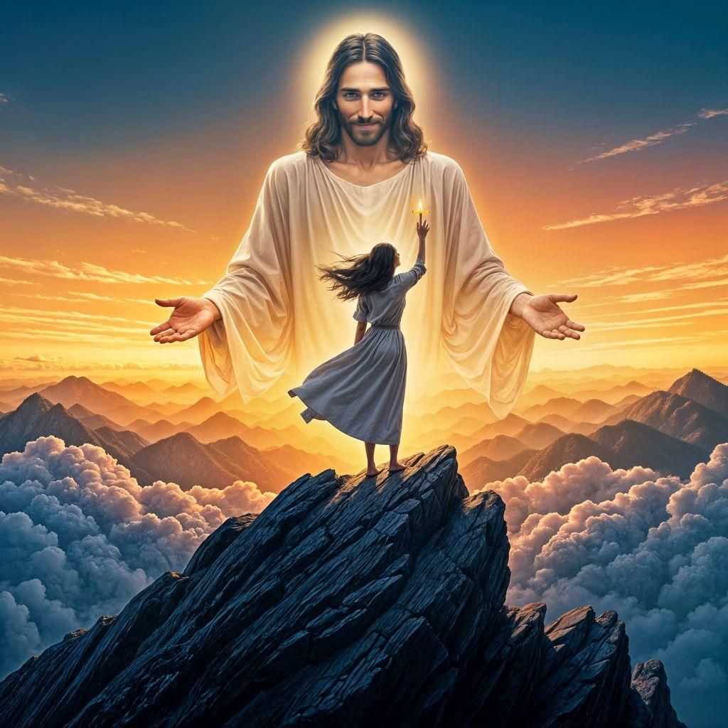 Woman with Candle and Spirit of Jesus