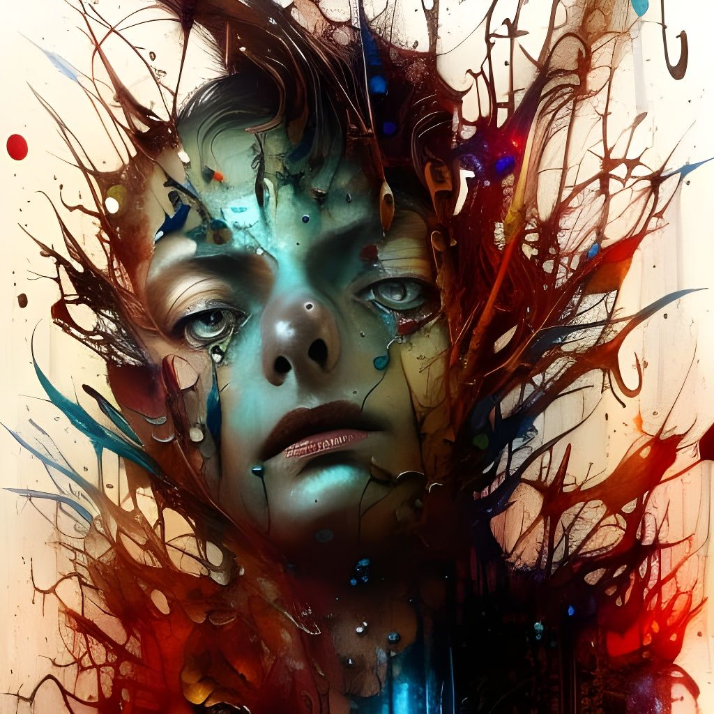 Mr. Bean in Dark Fantasy Iridescent Art