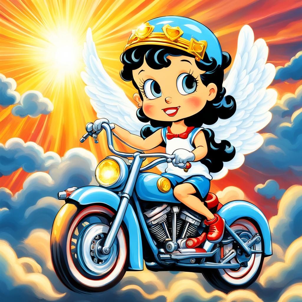 Angel Biker Betty Boop in Divine Sunshine