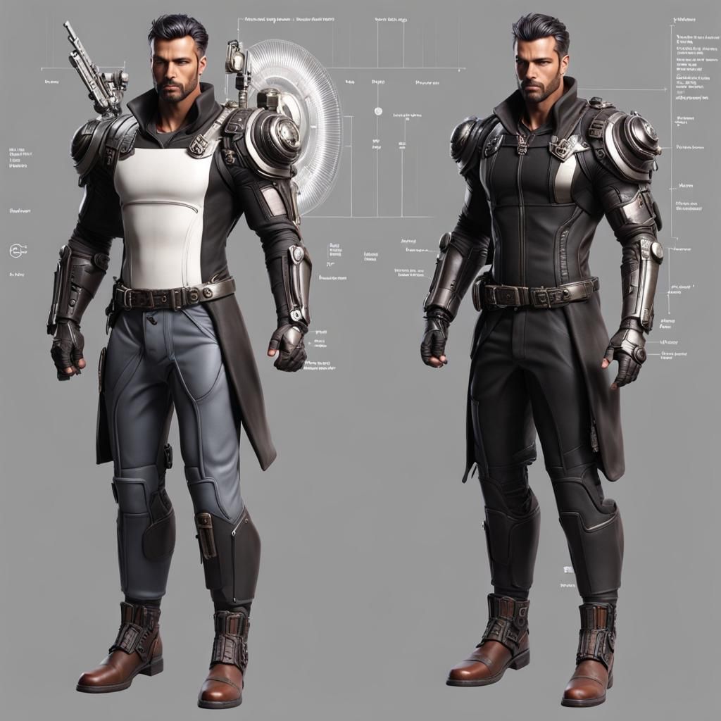 Biopunk Man with Perfect Anatomy: AI Concept Art
