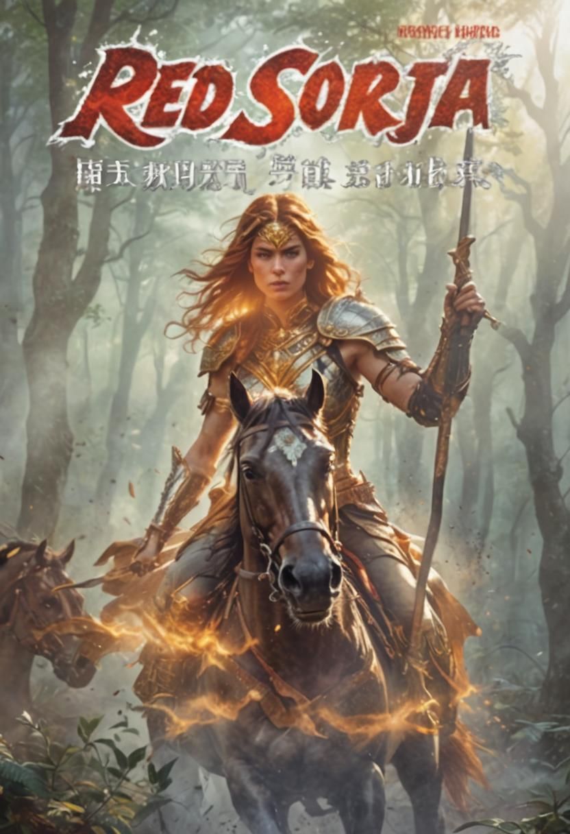 Amazon Warrior Rides Through Misty Forest