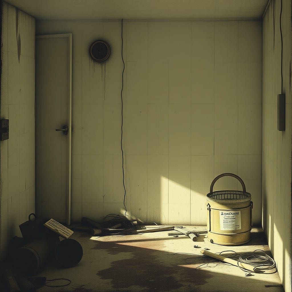 A Hauntingly Desolate Room in a Somber Aesthetic