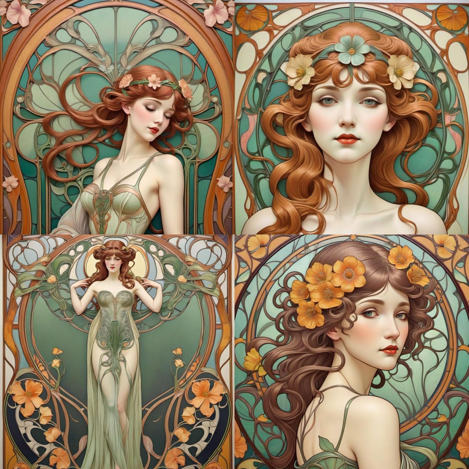 AI Art in Art Nouveau Style