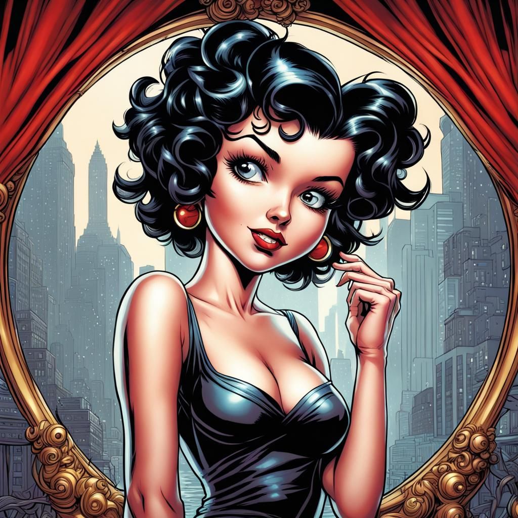 Betty Boop in Comic Book Art Style