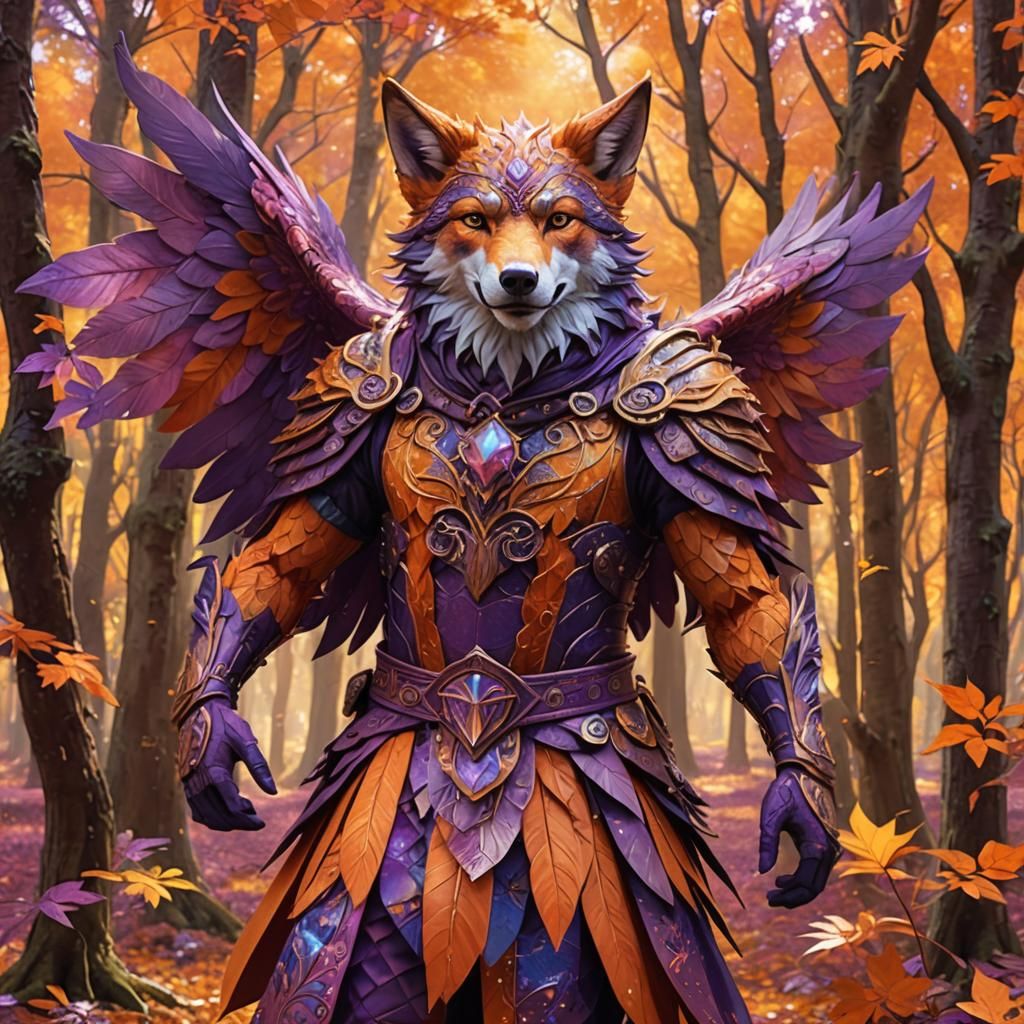all vibrant orange-purple rainbow sparkle wings on an anthro...
