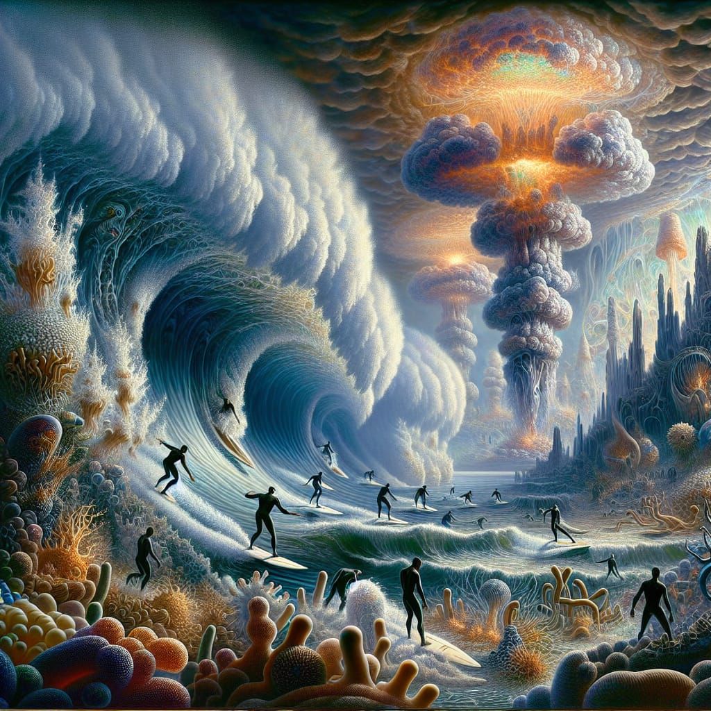 Surreal Microscopic Apocalypse as Oil Painting