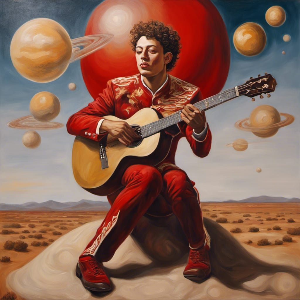 Patrick Mahommes plays guitar on Jupiter