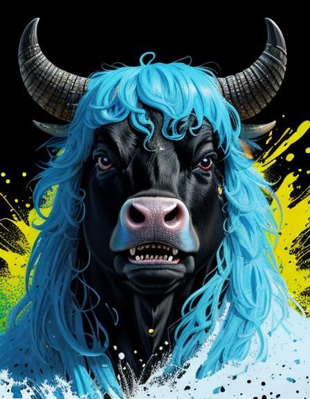 Googly-Eyed Cow Monster Toy in Pop Art Style