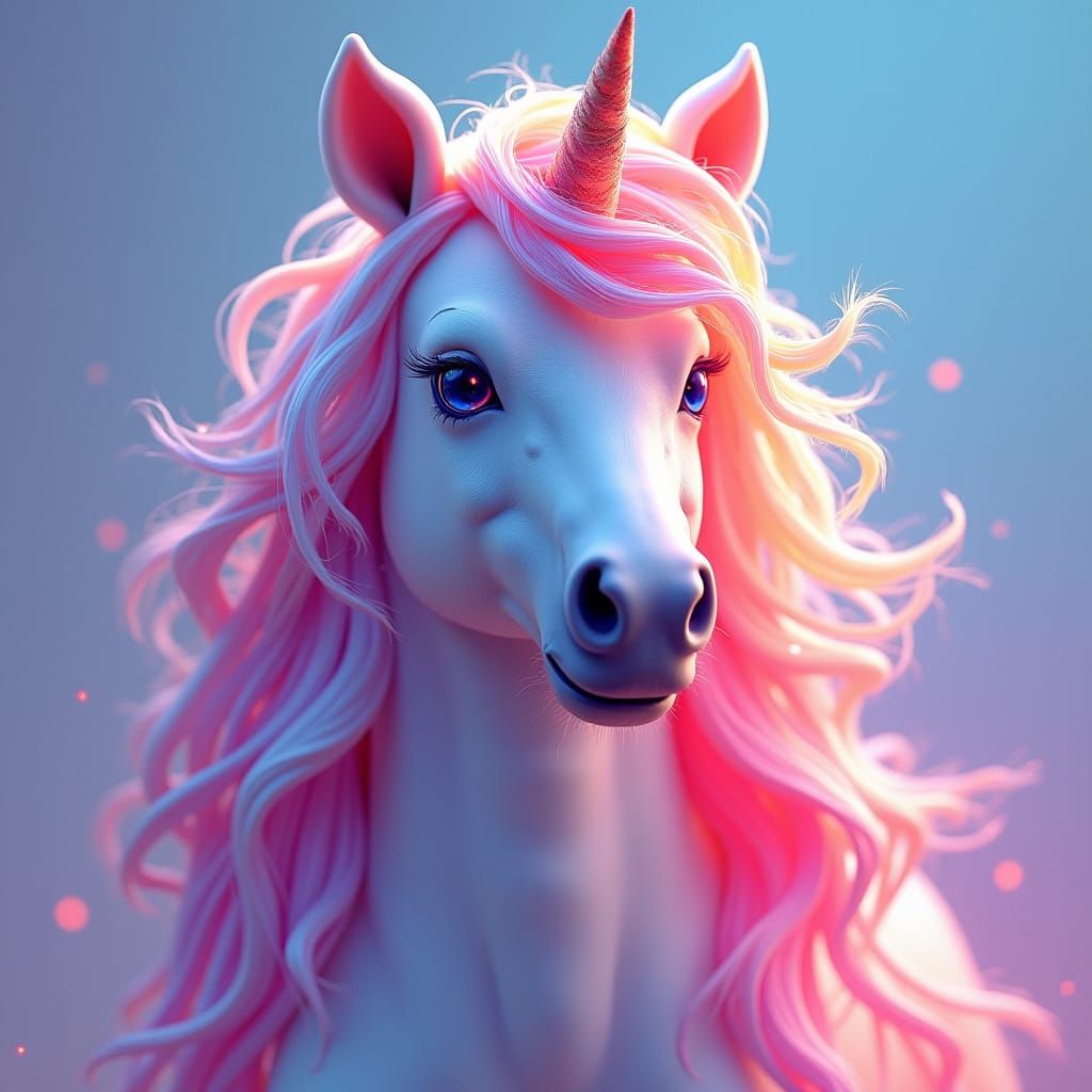 Rainbow Pony with Crystalline Mane, Digital Art