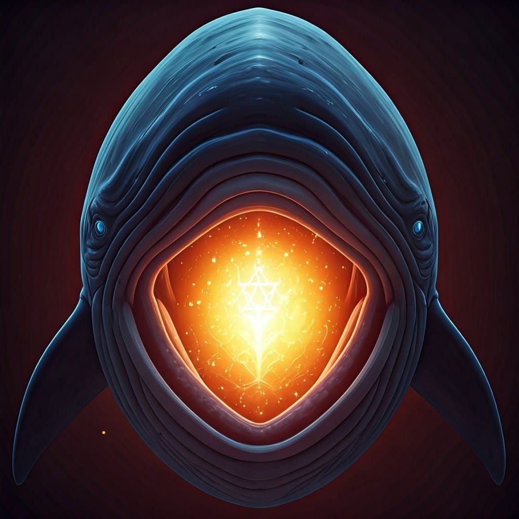 Whale with Sukkah Interior: Anime-Inspired Film Still