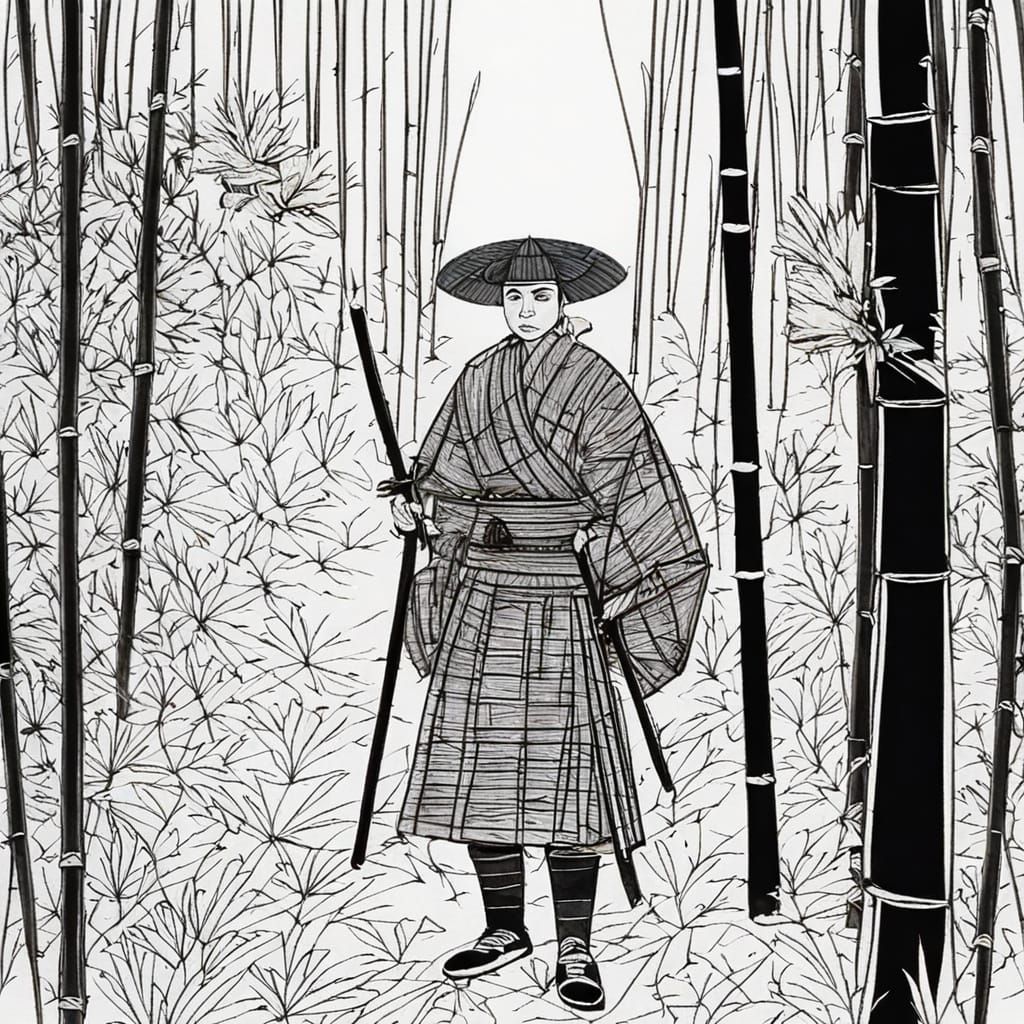 Royal Samurai in Bamboo Forest