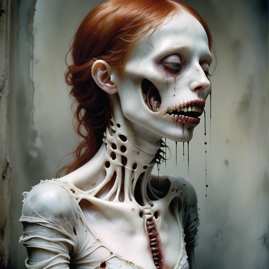 Haunting Portrait: Redheaded Boy with Swollen Lips