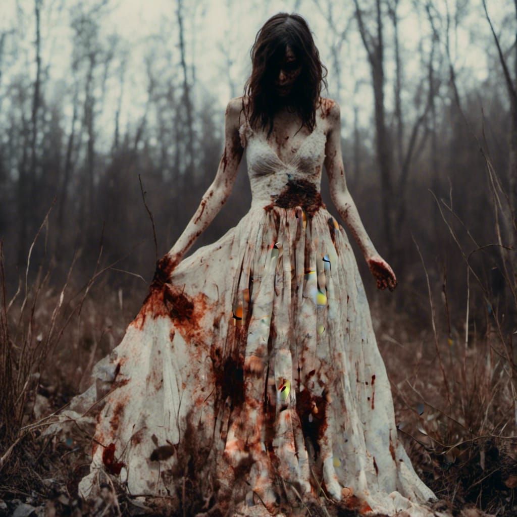 Macabre Wedding Dress in Flames