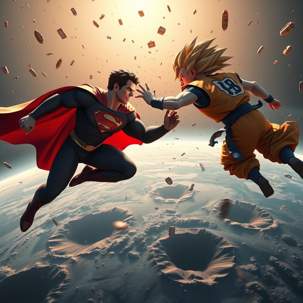 Superman vs Goku Epic Battle in 3D Game Graphics
