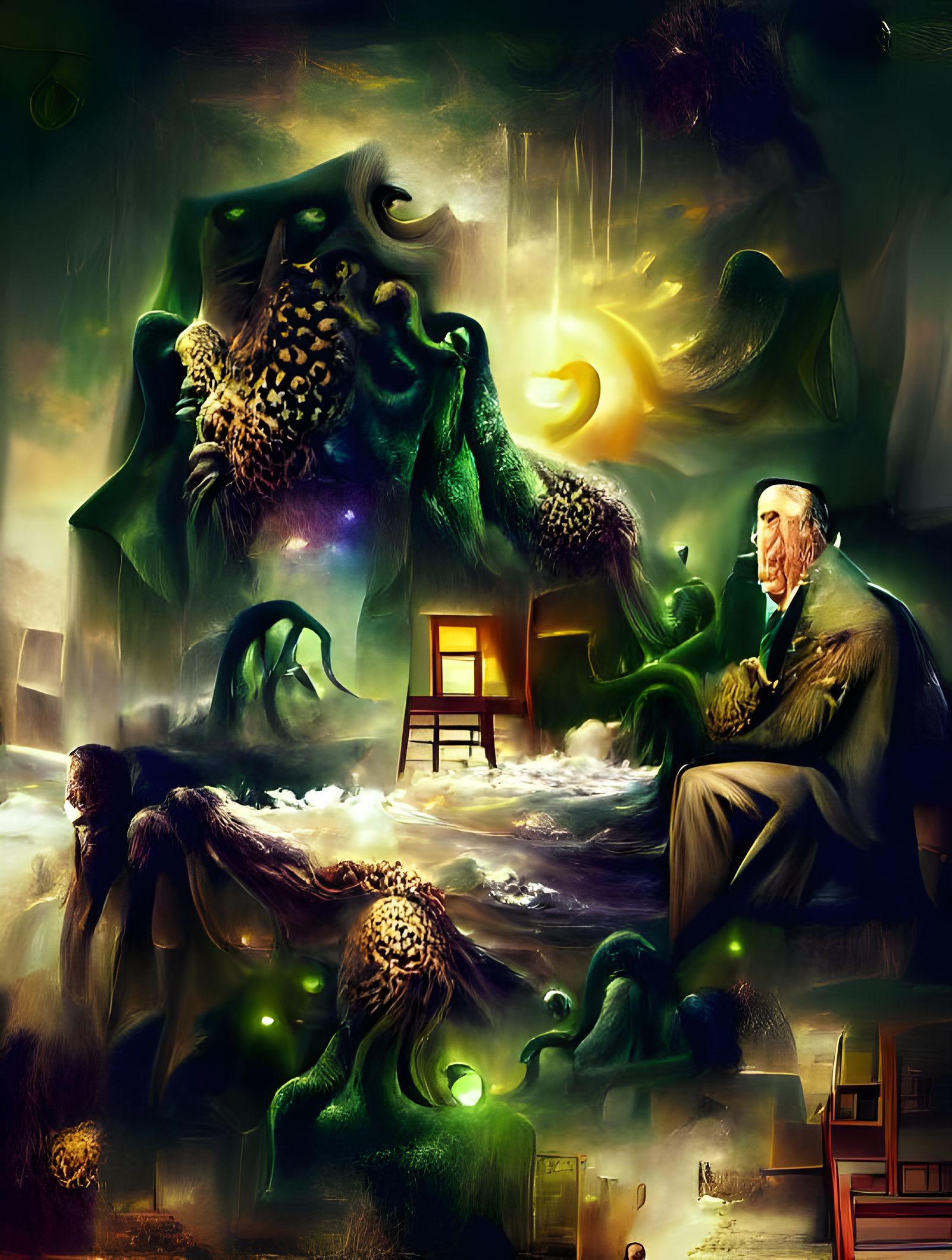 Lovecraftian Cosmic Horror: Cthulhu Digital Illustration