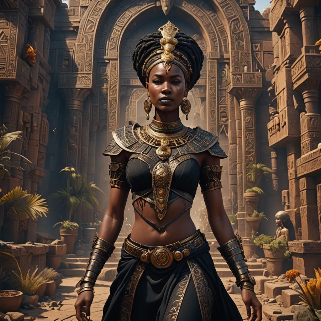 Black Nubian Queen Fantasy Concept Art