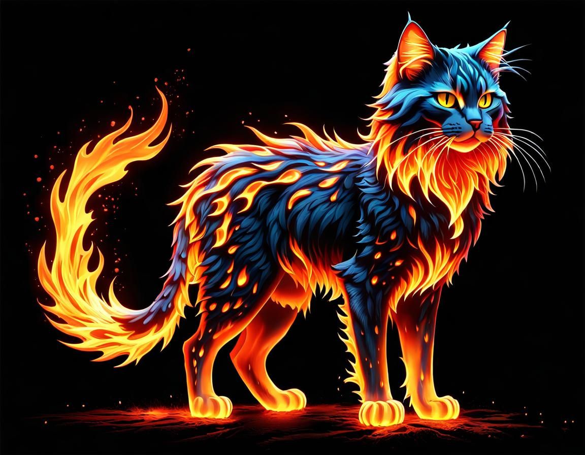 Fire elemental cat