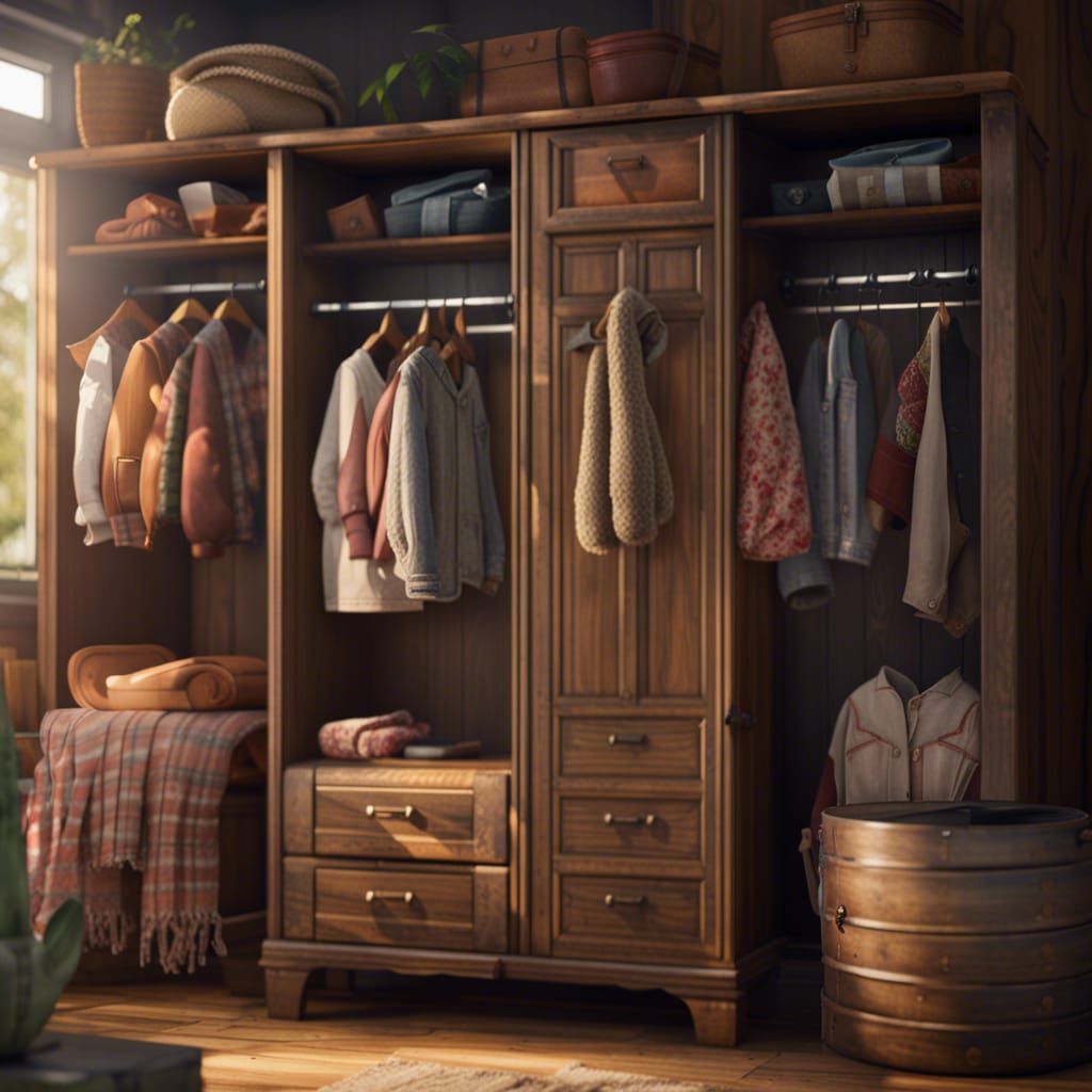 Country Style Wardrobe for Teenage Girl in 3D