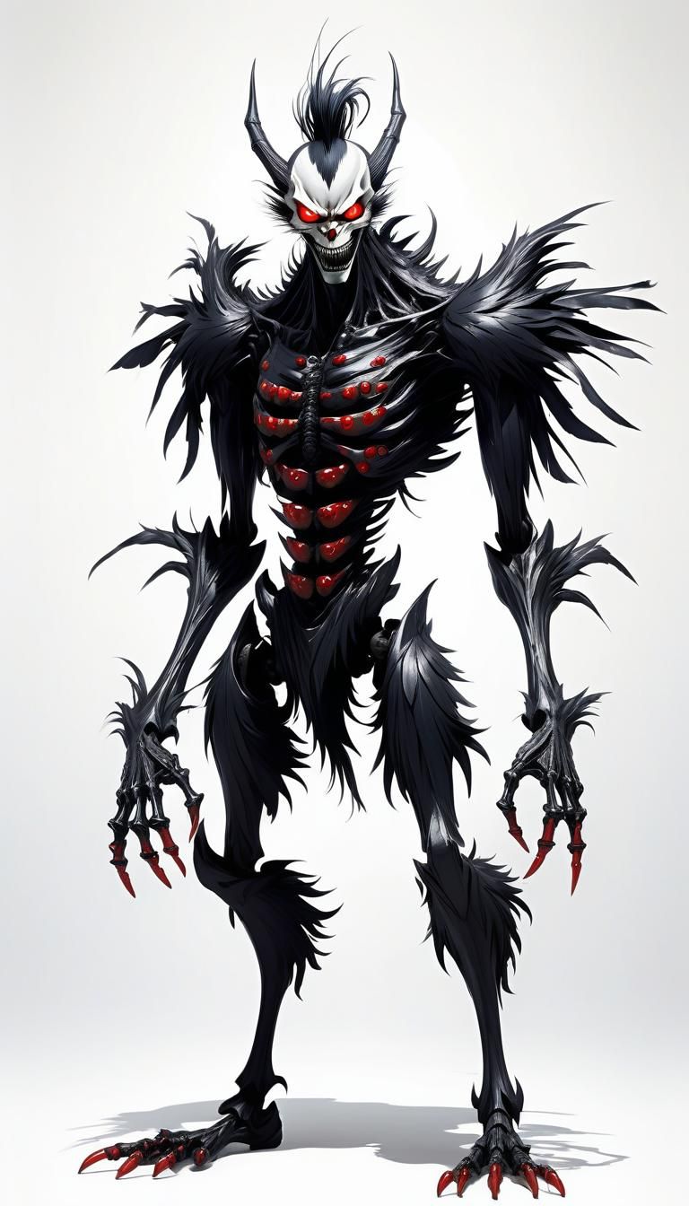 Stylized Shinigami Character with Glowing Eyes