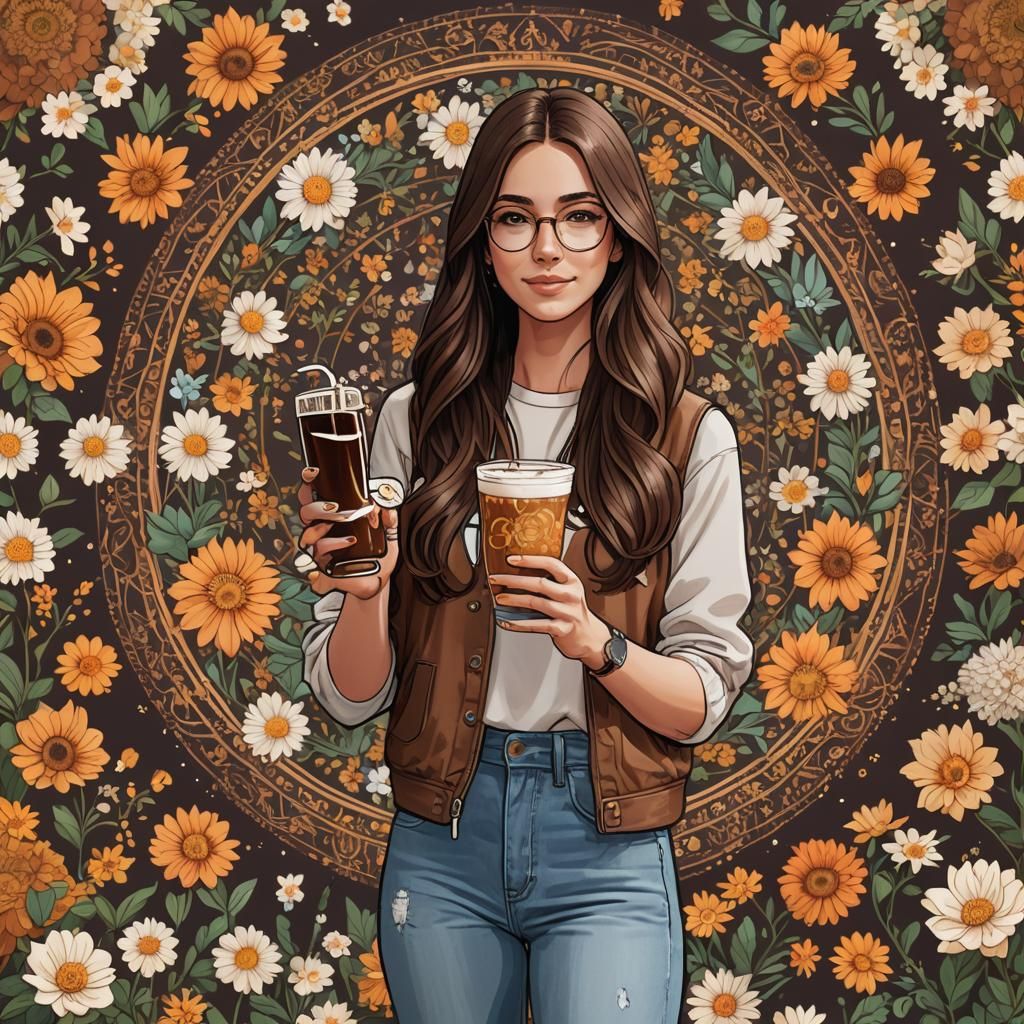 Disney Splash Art of Woman With Drink